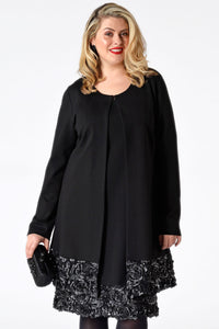 Jacket leather roses stroke - black - #1