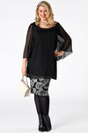 Blouse wide sleeves voile UNI - black - #2