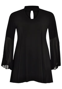 Shirt wide plissé sleeve DOLCE - black - #4
