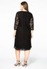 Dress puckered sleeves LACE - black  - #3