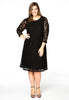 Dress puckered sleeves LACE - black  - #2