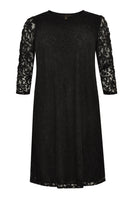 Dress puckered sleeves LACE - black  - #4