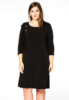 Dress buttoned frill DOLCE - black  - #1