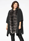 Poncho fur collar - black - #1