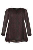 Tunic SNAKE v-neck - red  - #4