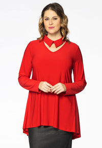 Tunic collar / v-neck DOLCE - red - #1