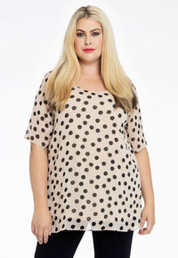 Tunic A-line POLKA - ecru - #1