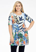 Tunic wide bottom BOTANIC - blue - #1