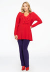 Tunic flare ruffled V-neck DOLCE - red - #2