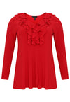 Tunic flare ruffled V-neck DOLCE - red - #3