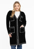 Cardigan contrast piping - black 