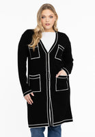 Cardigan contrast piping - black  - #1