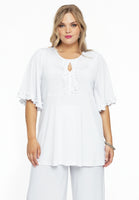 Tunic flare frilled sleeves DOLCE - white  - #1