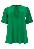 Tunic flare frilled sleeves DOLCE - green  - #4