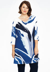 Tunic wide bottom waterfall VIVIAN - blue - #1