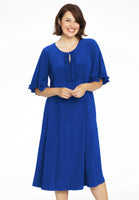 Dress frilled sleeves DOLCE - indigo - #1