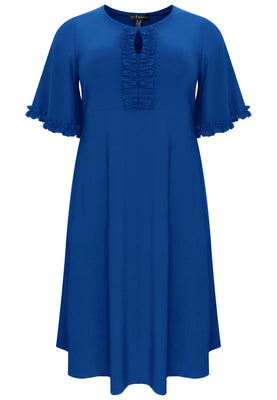 Dress frilled sleeves DOLCE - indigo - #3