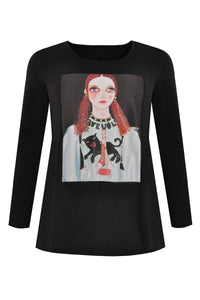 Tunic Big eyes flare - black - #4