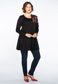 Tunic wide bot. bow hearts - black - #2