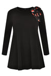 Tunic wide bot. bow hearts - black - #4