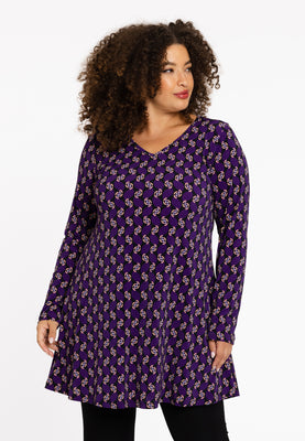 Tunic wide bottom FOULARD - purple  - #1