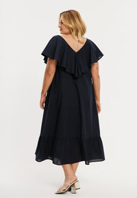 Dress swing ruffles SOFT COTTON - blue - #3