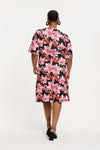 Dress A-line double v-neck LILIUM - pink - #3