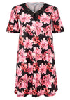 Dress A-line double v-neck LILIUM - pink - #1