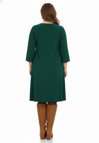 Dress V-neck DOLCE - dark green - #3