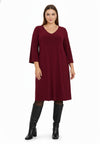 Robe col en v dolce - rouge foncé