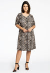 Dress A-line LEOPARD - brown