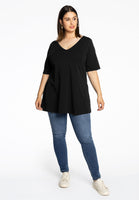 Tunic V flare COTTON - black  - #2