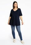 Tunic V flare COTTON - blue