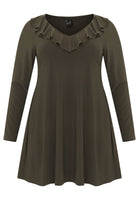 Tunic wide bottom frilled DOLCE - dark green - #3