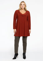 Tunic wide bottom frilled DOLCE - mid brown - #2