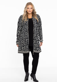 Cardi Jacket wide bottom GIRAFFE - black - #5