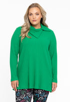 Tunic asymmetric collar RIB - green  - #1