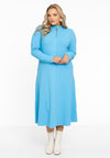 Dress standing collar DIAGONAL - light blue