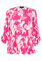 Tunic wide bottom keyhole FREESIA - pink - #4