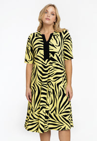 Dress A-line ZEBRA - yellow - #1