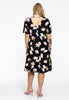 Dress A-line HIBISCUS - black  - #3