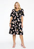 Dress A-line HIBISCUS - black  - #2