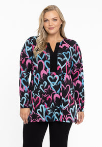 Tunic flare HEARTS - black - #1