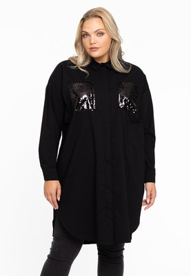 Blouse-dress sequins - black  - #1