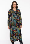 Robe enveloppante palm leo - Noir