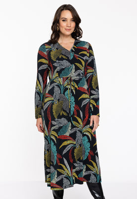 Wrap Dress PALM LEO - black  - #1