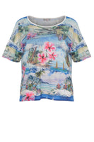 Shirt wide tropical - blue - #5