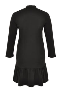 Dress-sweater ruffled - black - #3