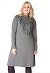 Dress turtle neck ruffled - grey 