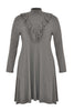 Dress turtle neck ruffled - grey  - #4